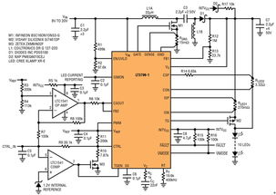 雙電流調節(jié)環(huán)路LED控制器 實現(xiàn)故障檢測與100:1模擬調光的高效方案